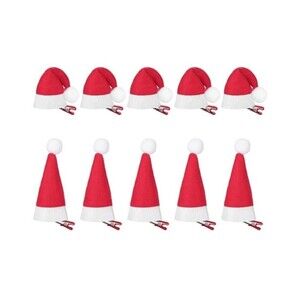 10 PCS Santa Hat Hair Clips Cute Mini Red Alligator Clips Fits Kids Girls